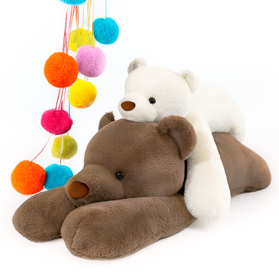 Fluffery Polar Bear Plush Toy, White (24" / 60 cm & 39" / 100 cm)