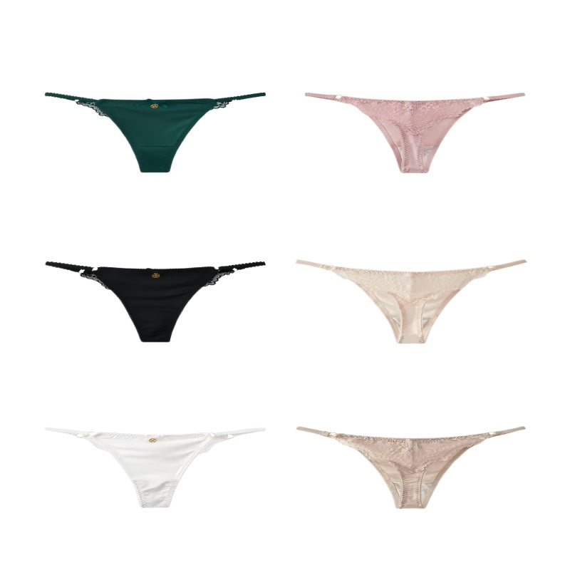 Texlina Women’s Micro G-String with Side Lace & Gold Charm – SatinFlirt™ Luxe Mini Series( 10 PCS/Pack)