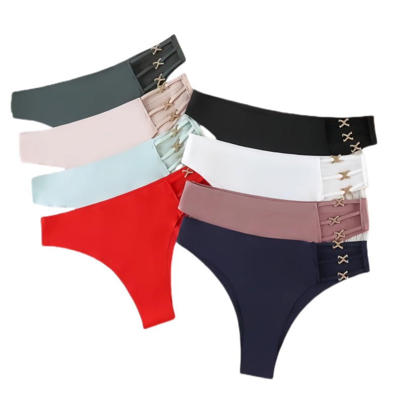 Texlina Women’s Low-Rise Thong with Side Cross-Strap Detail – FlexLace™ Statement Series( 10 PCS/Pack)