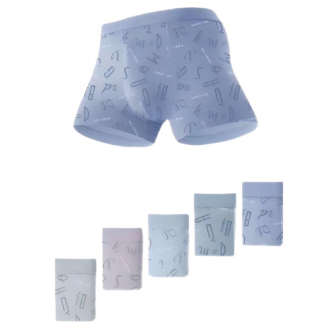 Texlina Men’s Ice Silk Typography Boxer Briefs – SleekType™ Comfort Series