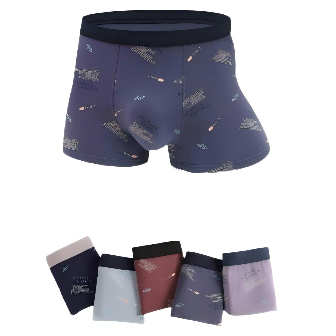 Texlina Men’s Ice Silk Chalkboard Print Boxer Briefs – StudyMode™ Edition