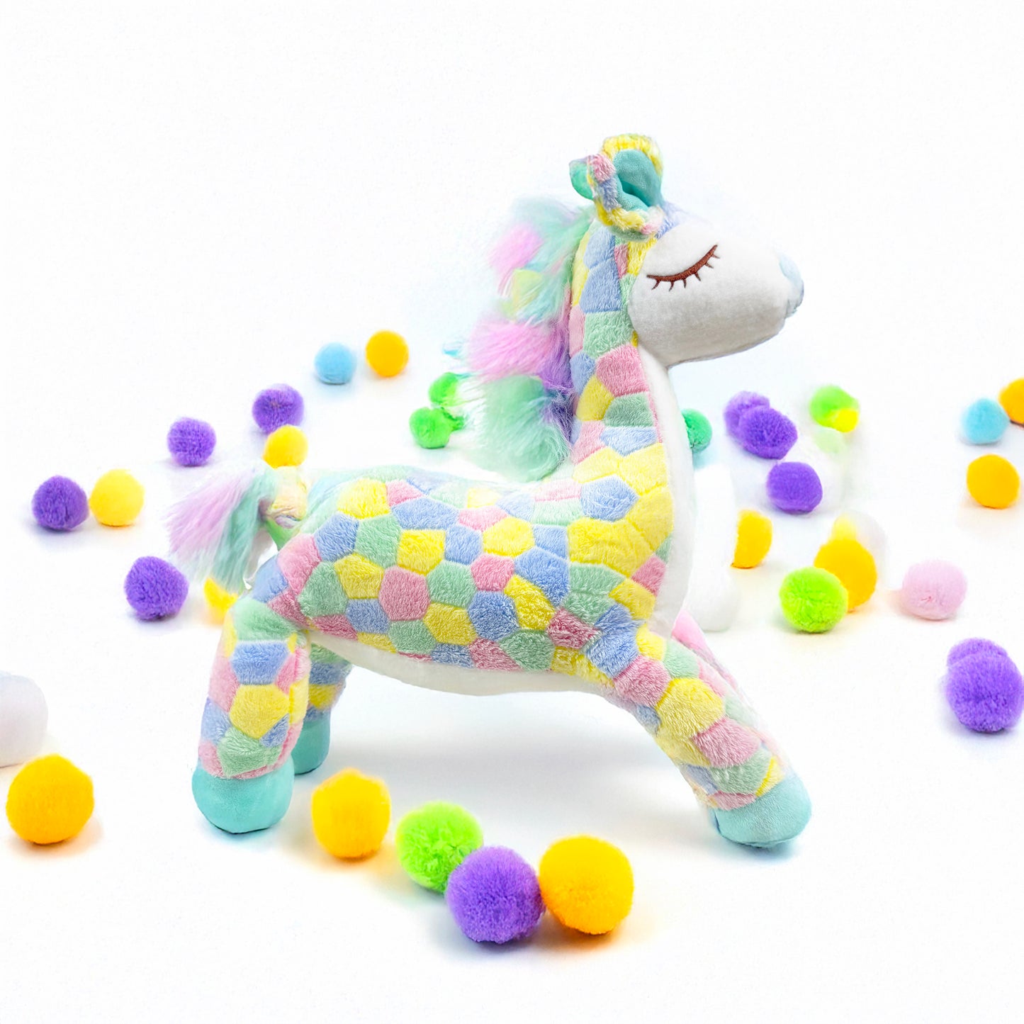 Lying Rainbow Giraffe Plush Toy (24" / 60 cm)