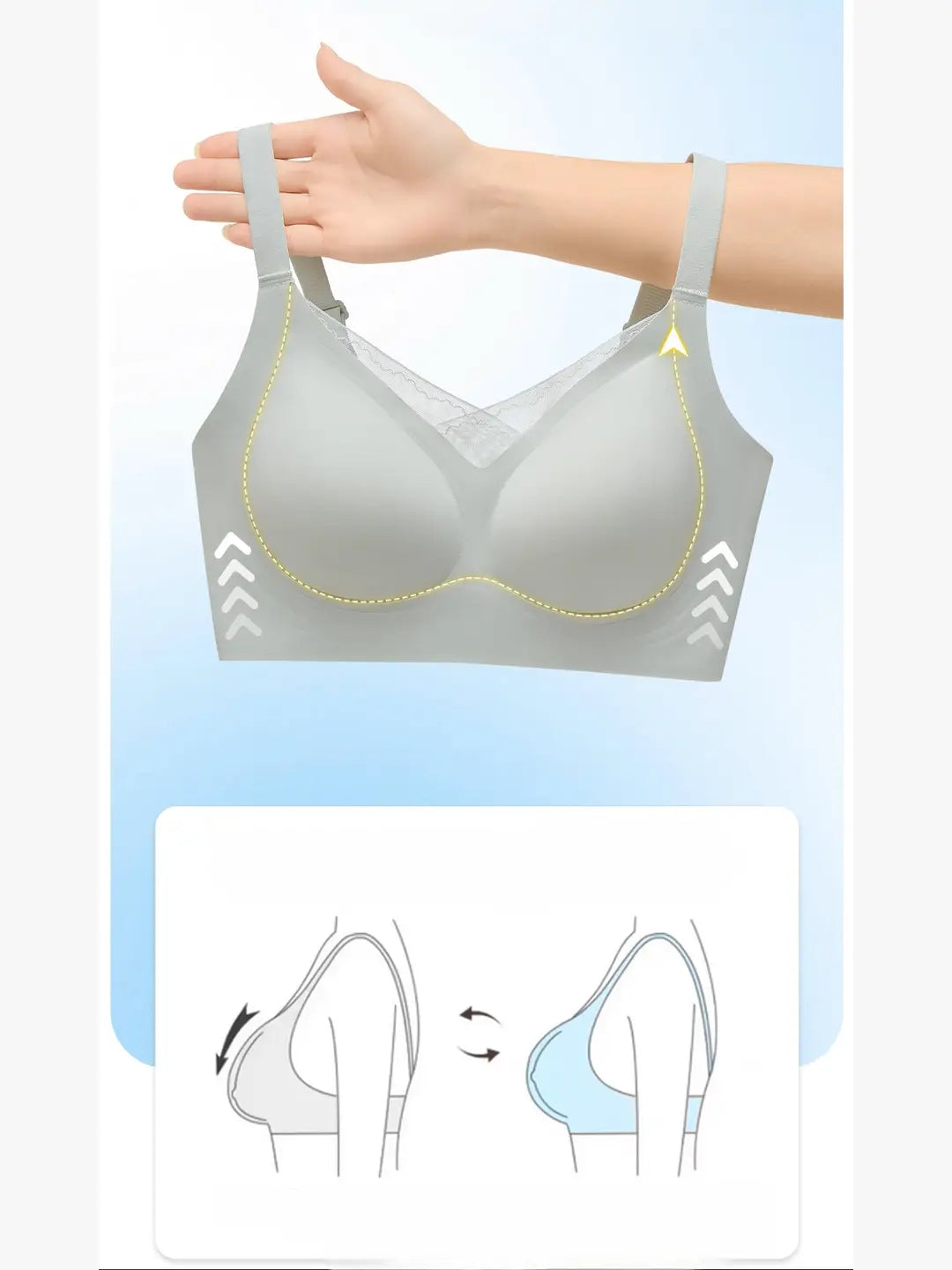 Texlina Women’s Wire-Free Lace Inset Bra – EleganceFlex™ Support Series (12 PCs/Pack)