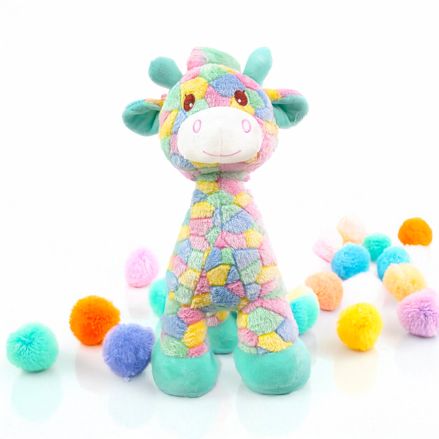 Fluffery Standing Rainbow Giraffe Plush Toy (20" / 50 cm)