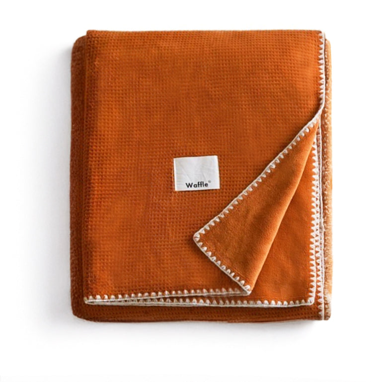 Ultra-Soft Milk Flannel Velvet Waffle Weave Throw Blanket, Queen Size (60" x 80" / 152 x 203 cm)