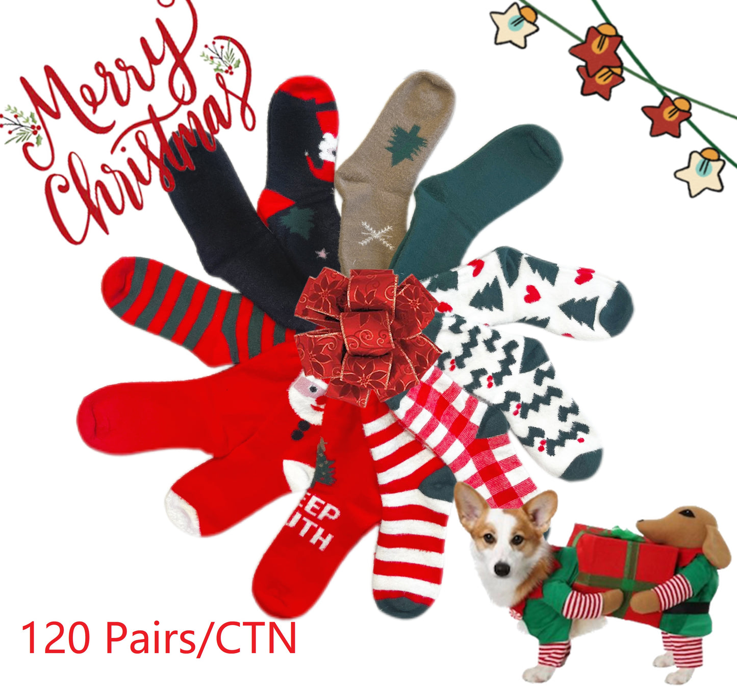 Chritsmas Gift Soft Wool Socks for Holiday & Daily Wear 1CTN