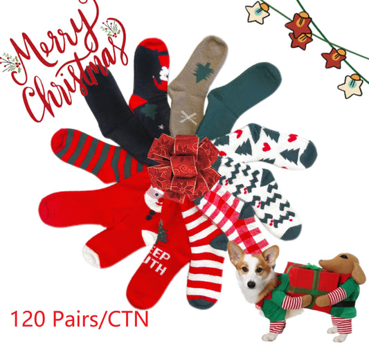 Christmas Theme Furry Socks  | Warm Acrylic Wool Socks  1CTN