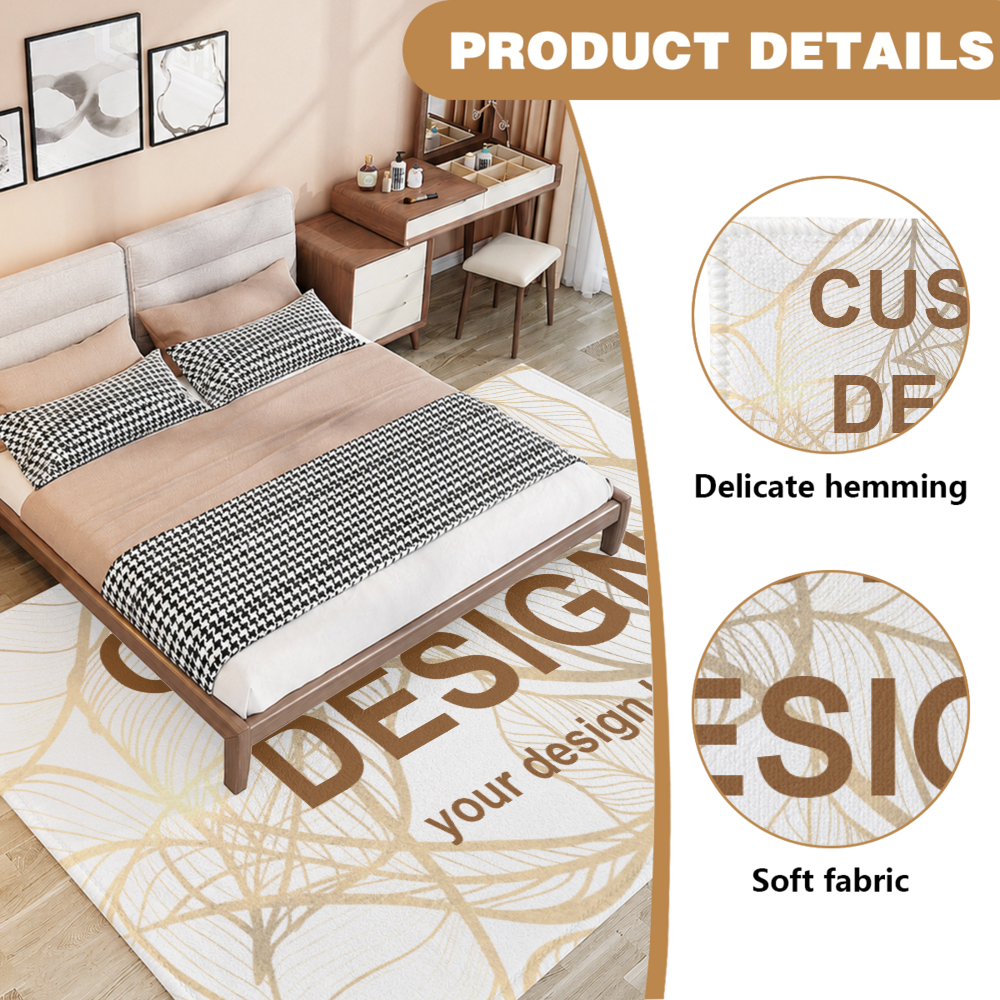 Luxury Soft Velvet Carpet Non-slip Wear-resistant Floor Rug for Home Decor