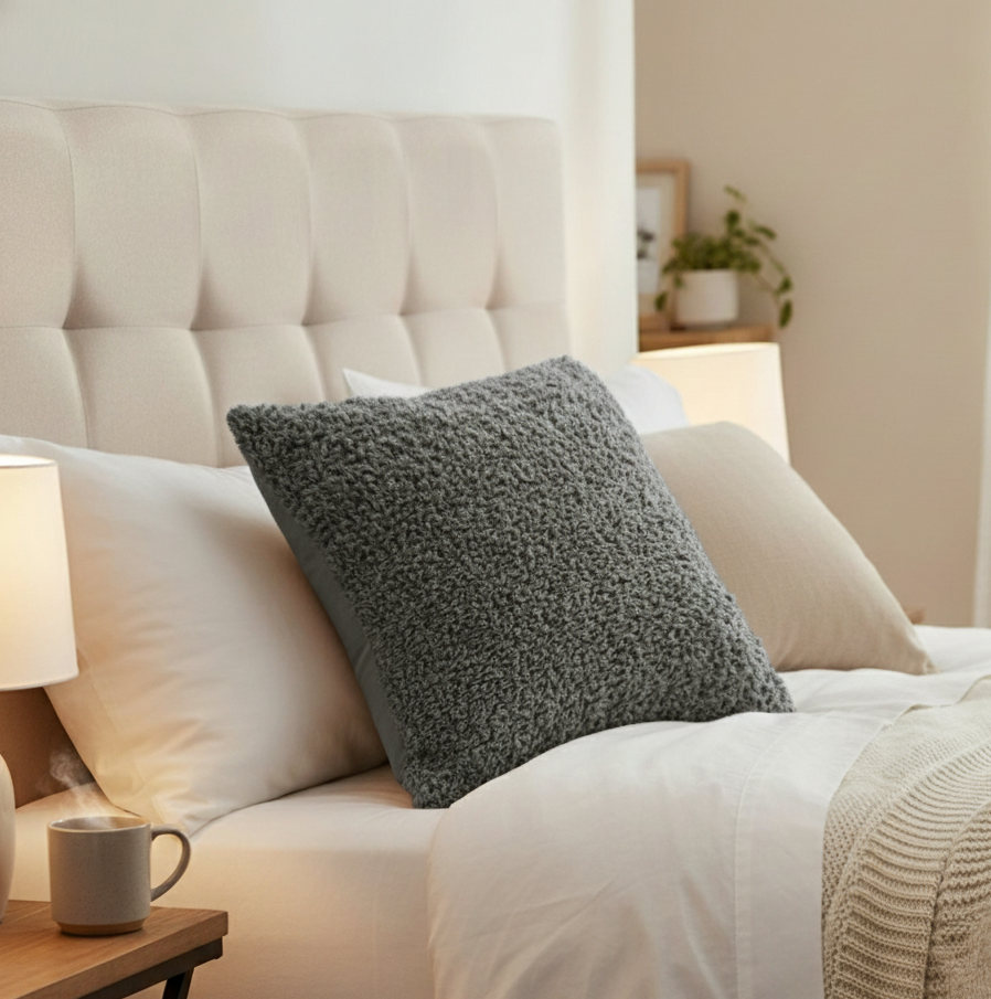 Texlina Holiday Decor Cozy Teddy Throw Pillow  18"x18"