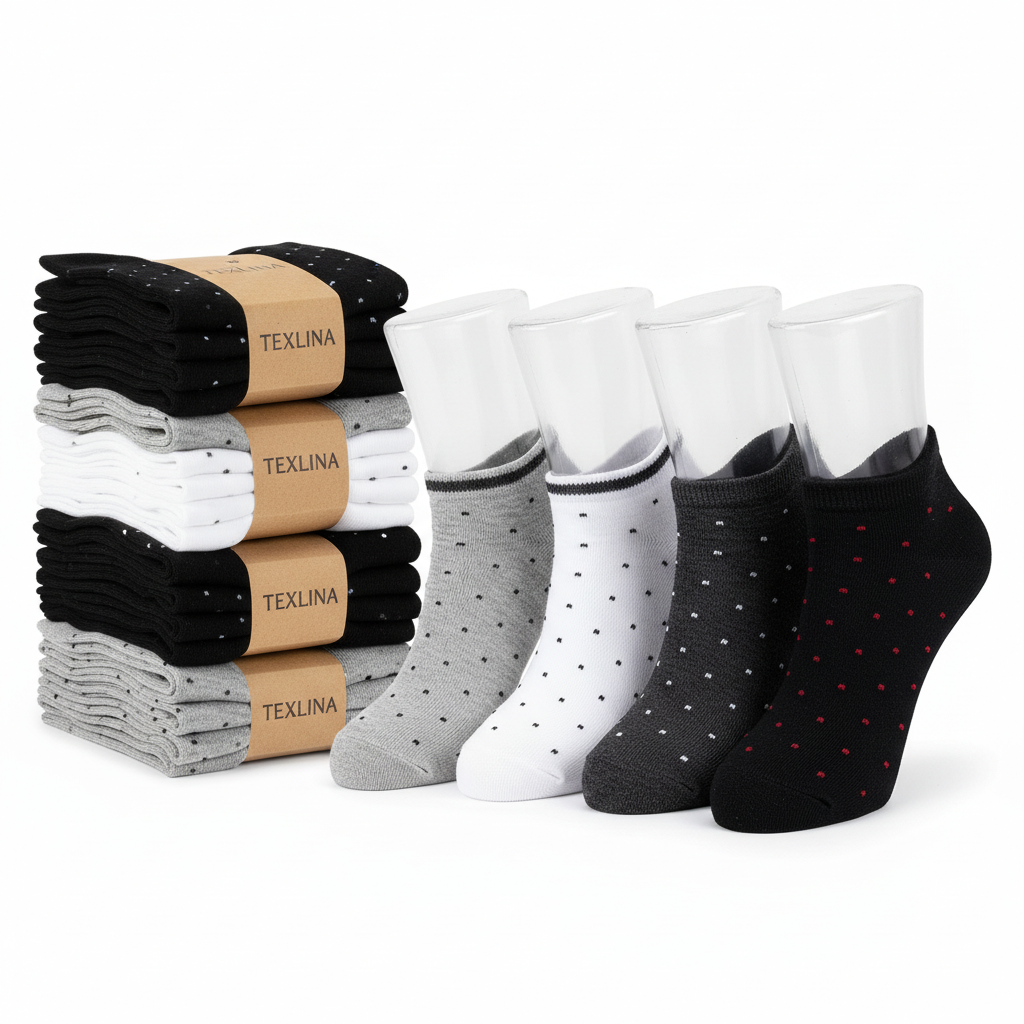 Women's Low-Cut Dot Ankle Socks Yarn Elastic Cute Dot