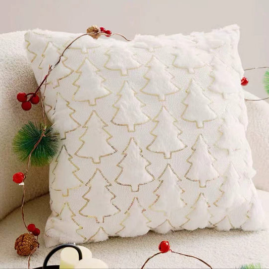 Christmas Decor Pine Tree Sequin Pillow 18×18—with insert