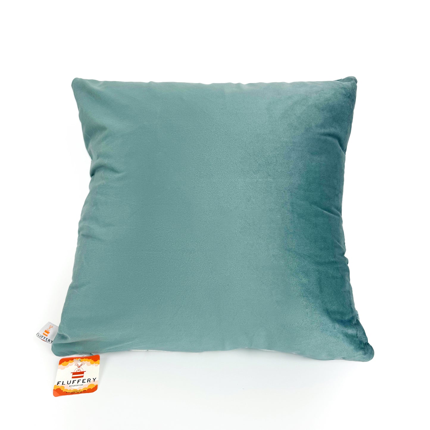 Fluffery Moon Phase Throw Pillow, Blue (18" x 18" / 45 x 45 cm)