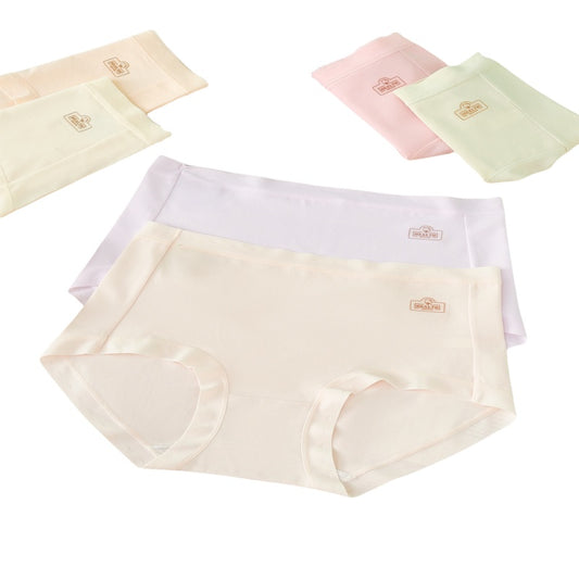 Texlina Women’s Seamless Mid-Rise Briefs with Satin Trim – Assorted Color Packs