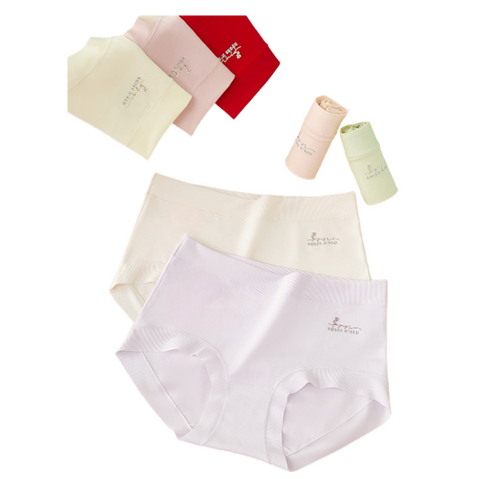 Texlina Women’s Antibacterial Seamless High-Waist Briefs – FreshGuard™ Daily Wellness Series( 12 PCS/Pack)