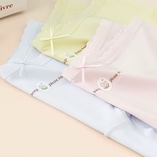 Texlina Women’s Seamless Cotton Briefs with “Please Keep” Print & Bow – Everyday Pastel Collection( 12 PCS/Pack)