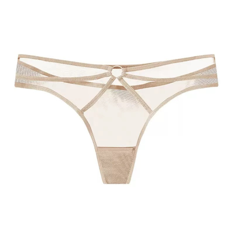 Texlina Women’s Strappy Mesh Thong with Keyhole Front – Midnight Temptation Series( 10 PCS/Pack)