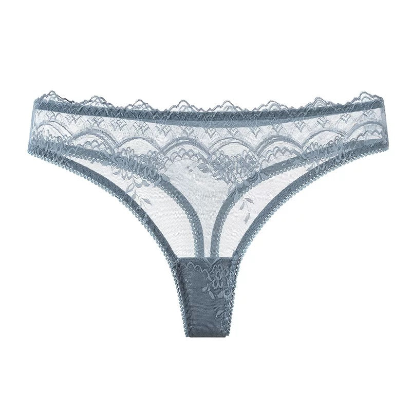 Texlina Women’s Lace-Trim Mesh Thong – RomanceLuxe™ Delicate Charm Collection( 10 PCS/Pack)