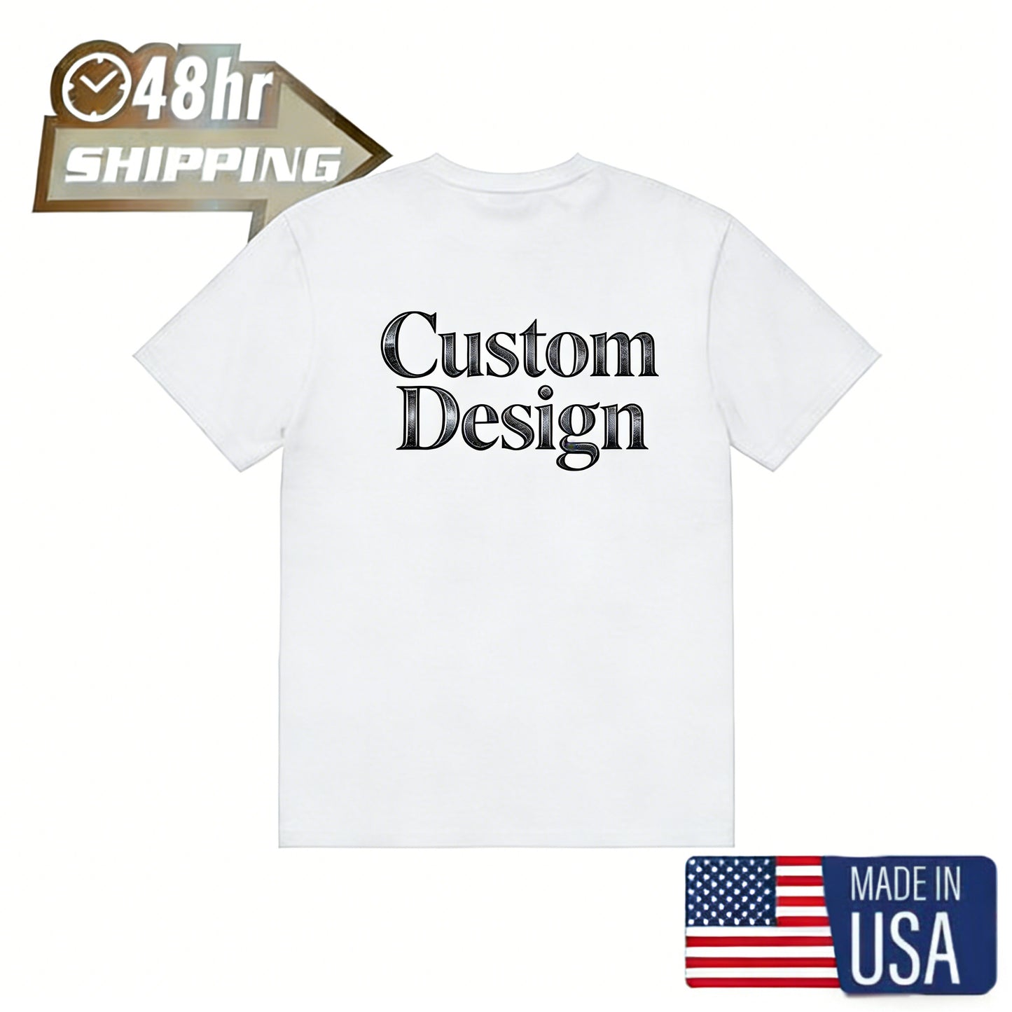 Men's 200g Cotton T-Shirt Custom Design Print Fast Shipping