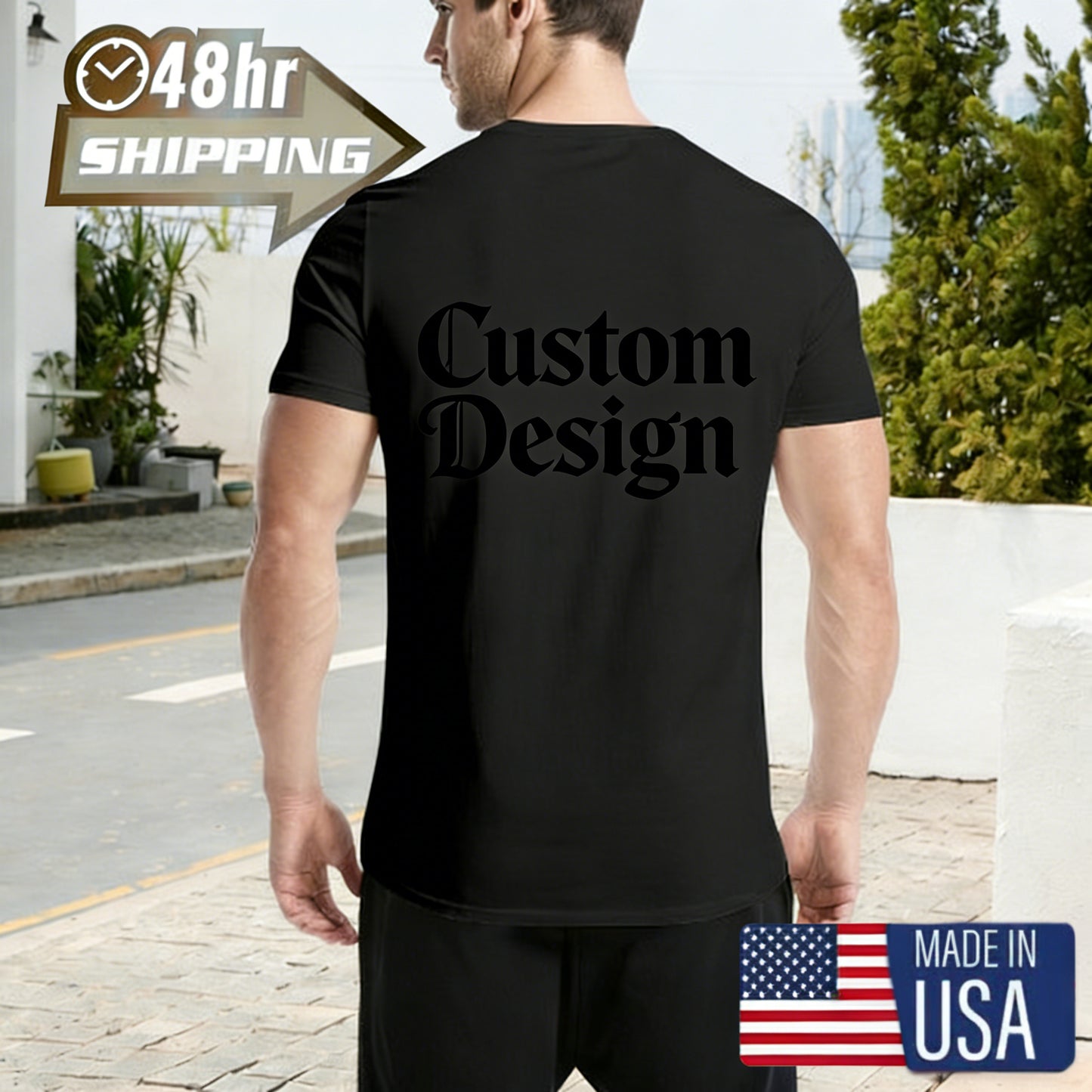 Men's 200g Cotton T-Shirt Custom Design Print Fast Shipping