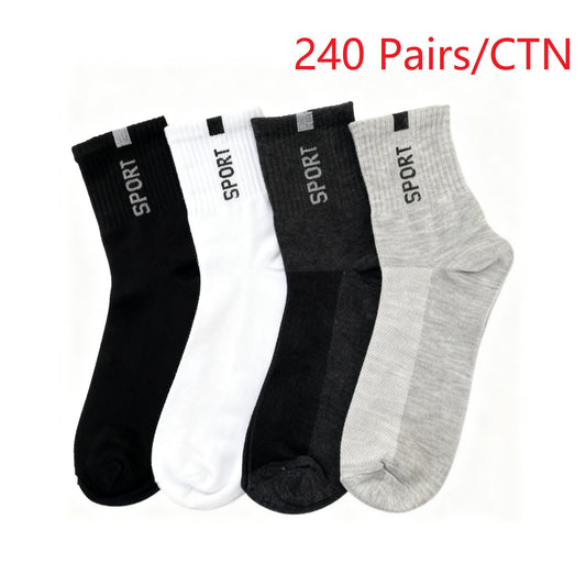 Men's "SPORT" Printed Mid-Calf Socks - Soft Elastic Fit 1CTN