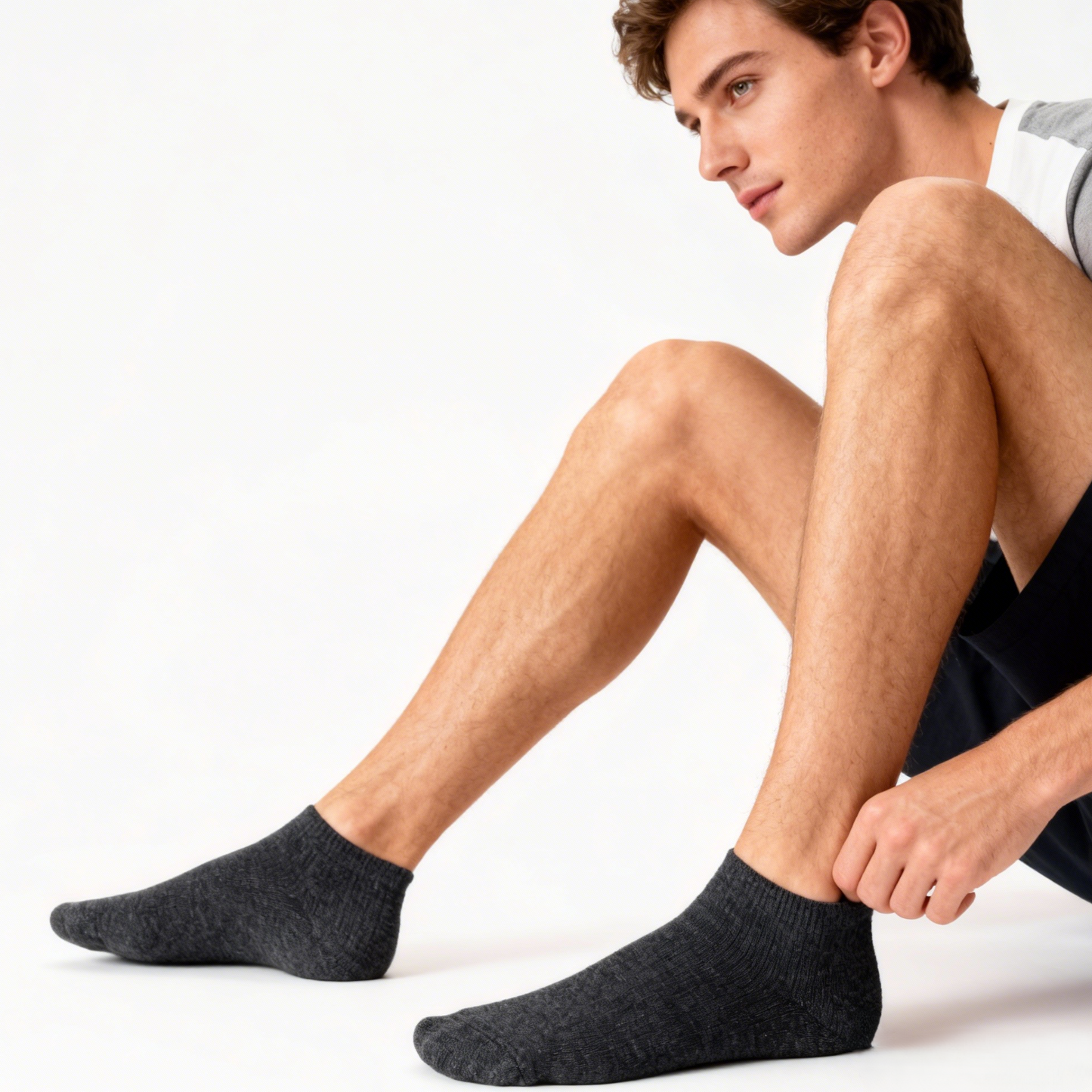 Men's Solid Color Low-Cut Ankle Socks Casual Daily Socks