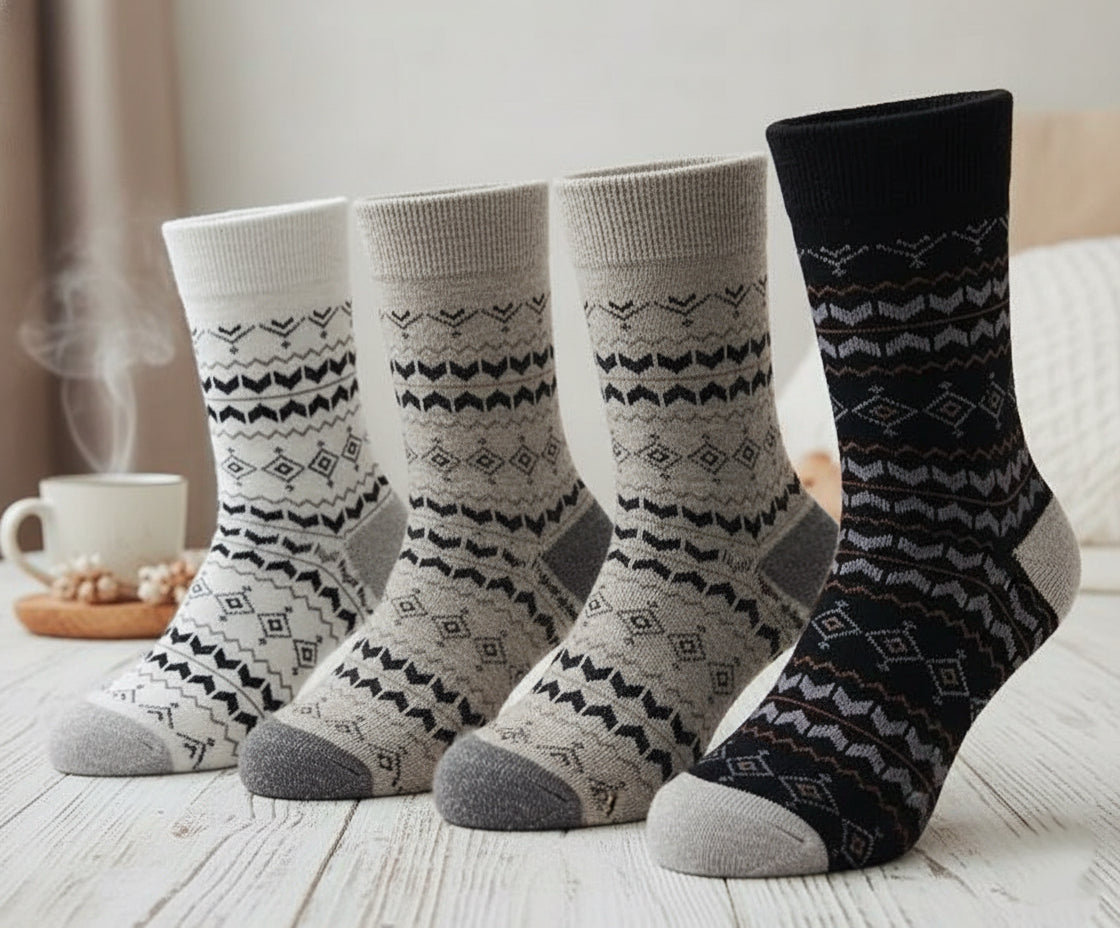 Christmas Style Argyle Pattern Crew Socks- Soft Cotton Blend 1 CTN