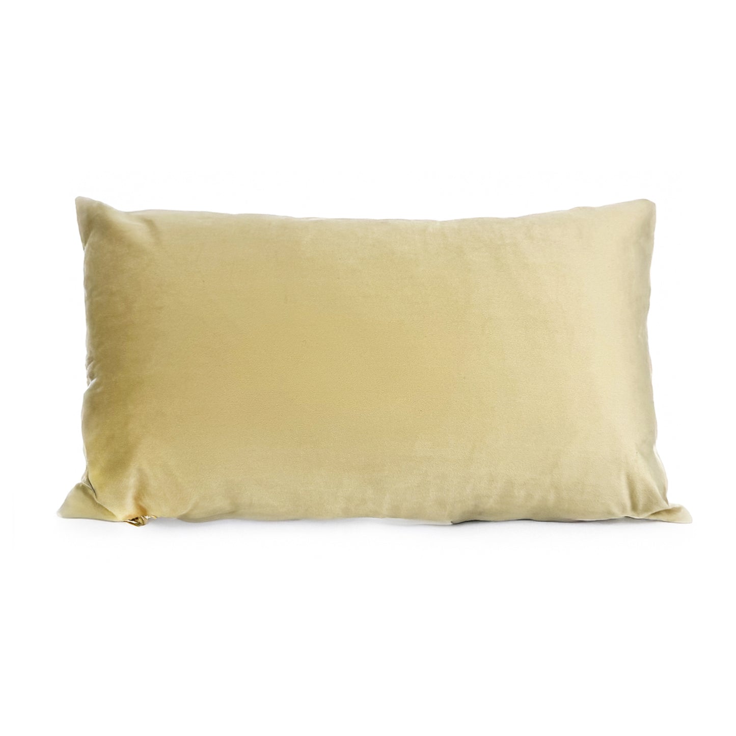 Fluffery Faux Leather Throw Pillow, Gold (12" x 20" / 30 x 50 cm)