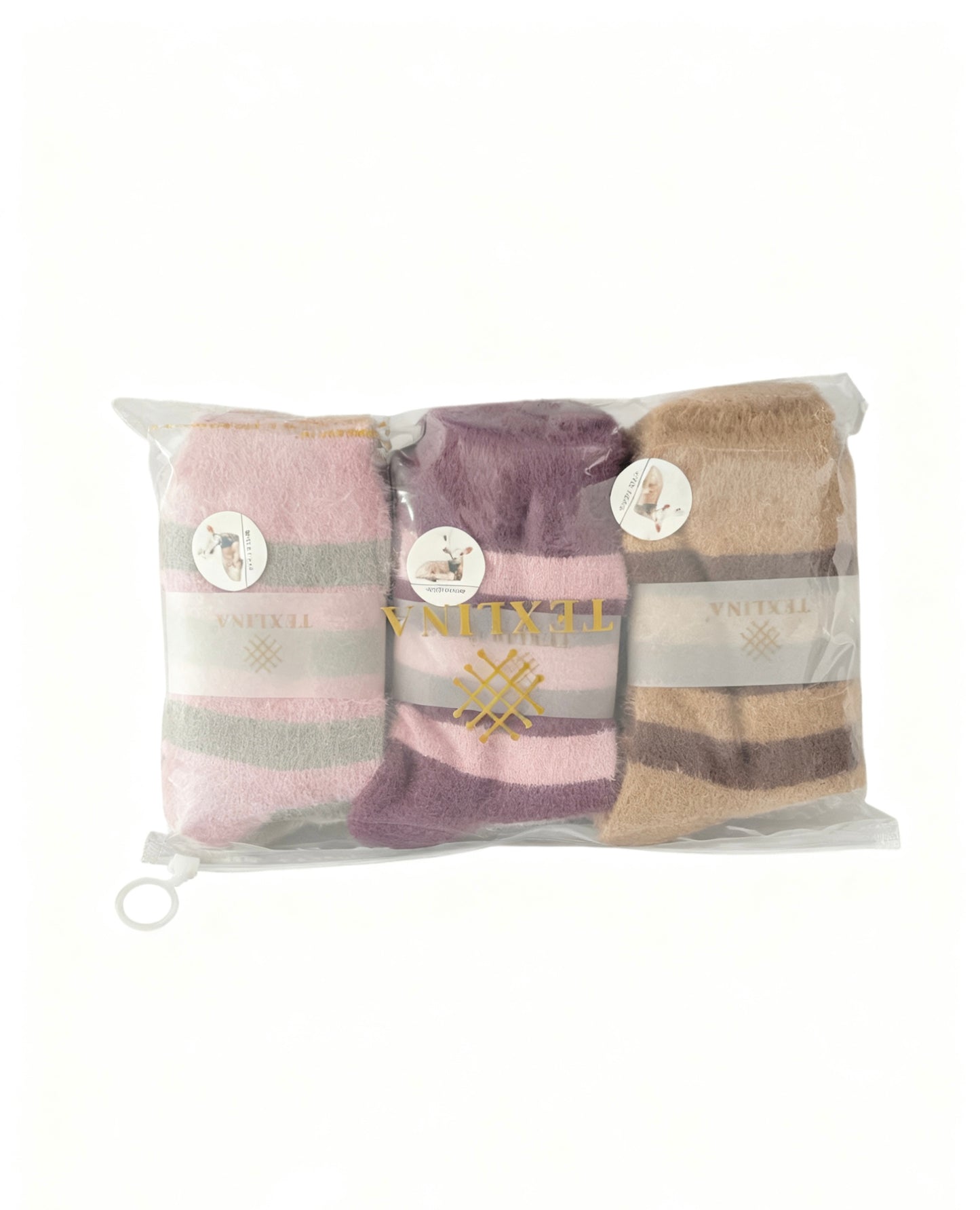 Furry Thick Thermal Socks Acrylic Wool striped