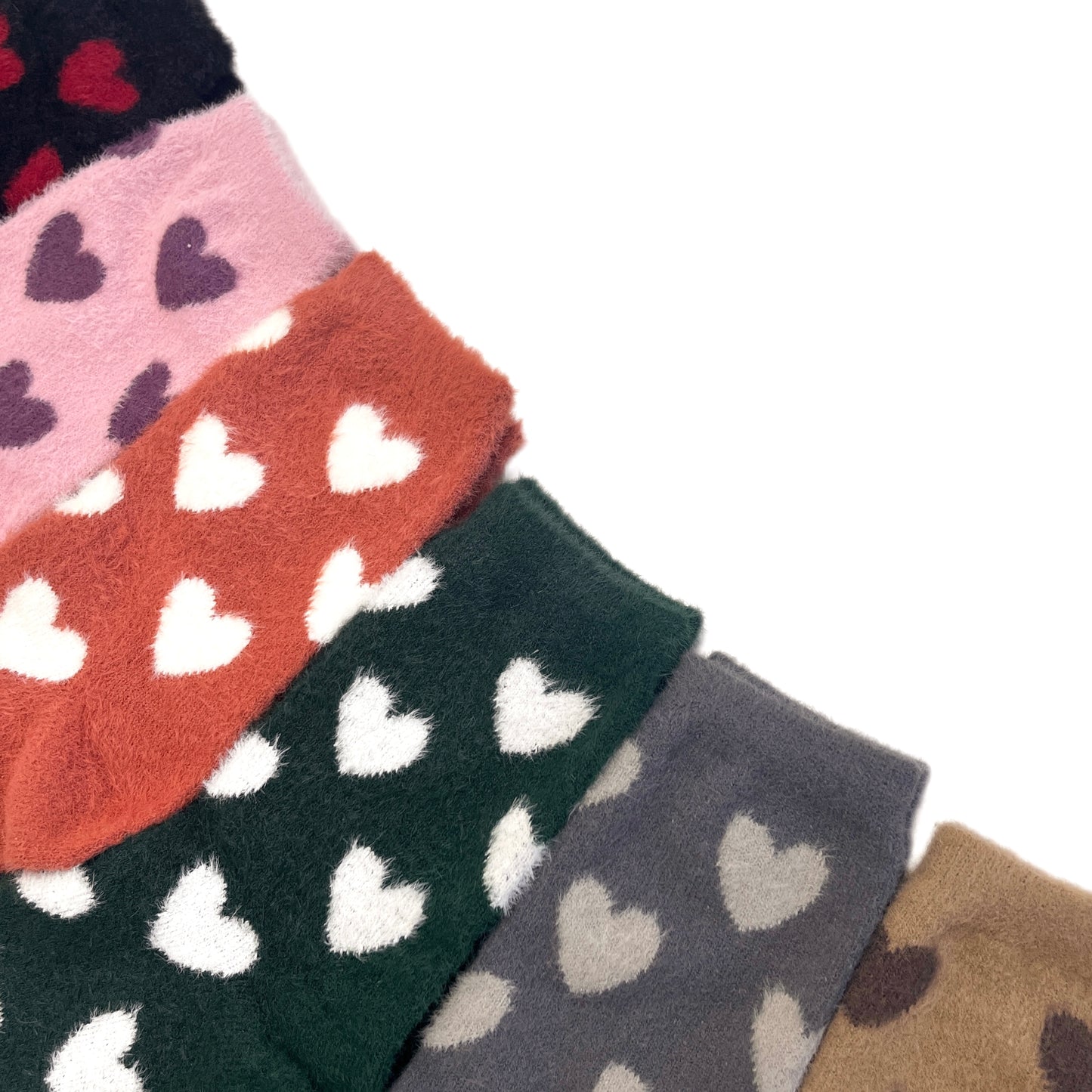 Furry Heart Winter Socks Acrylic Wool Valentine's Day 1CTN