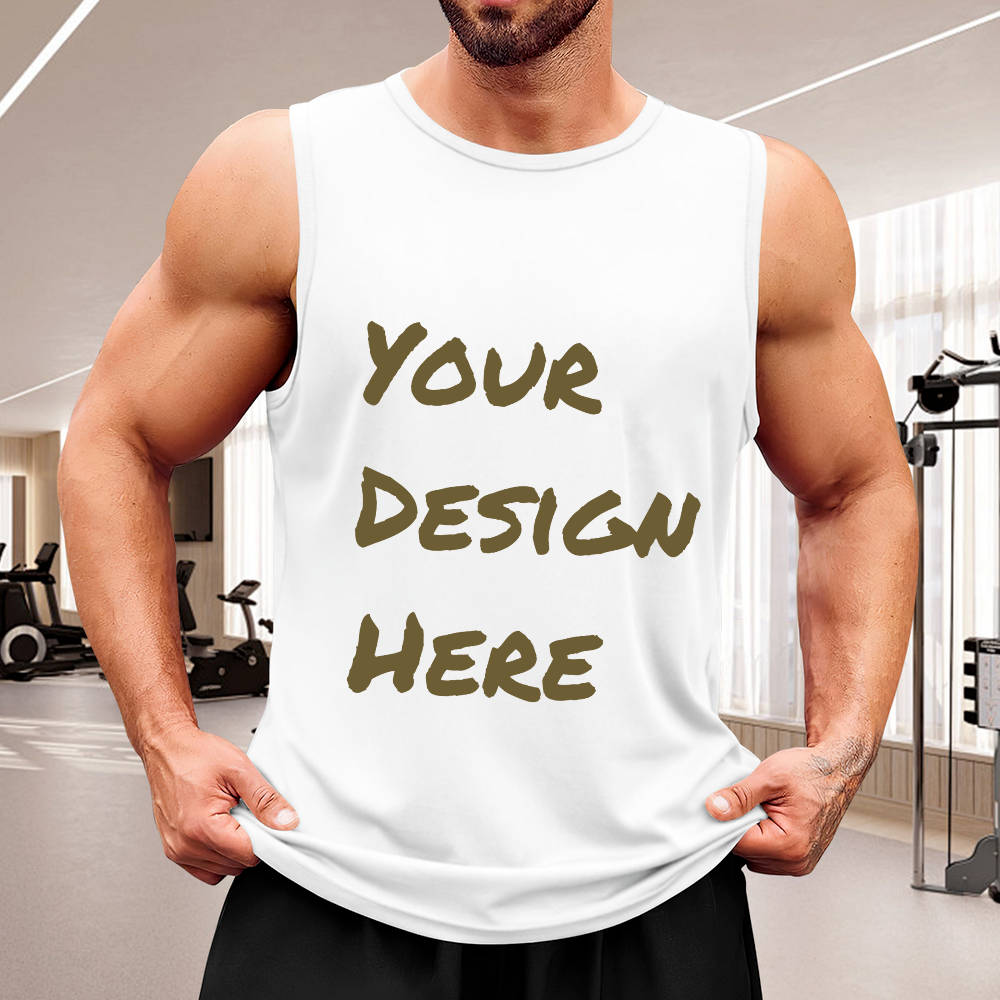 Custom Print Men’s Cotton Personalized Sleeveless Vest