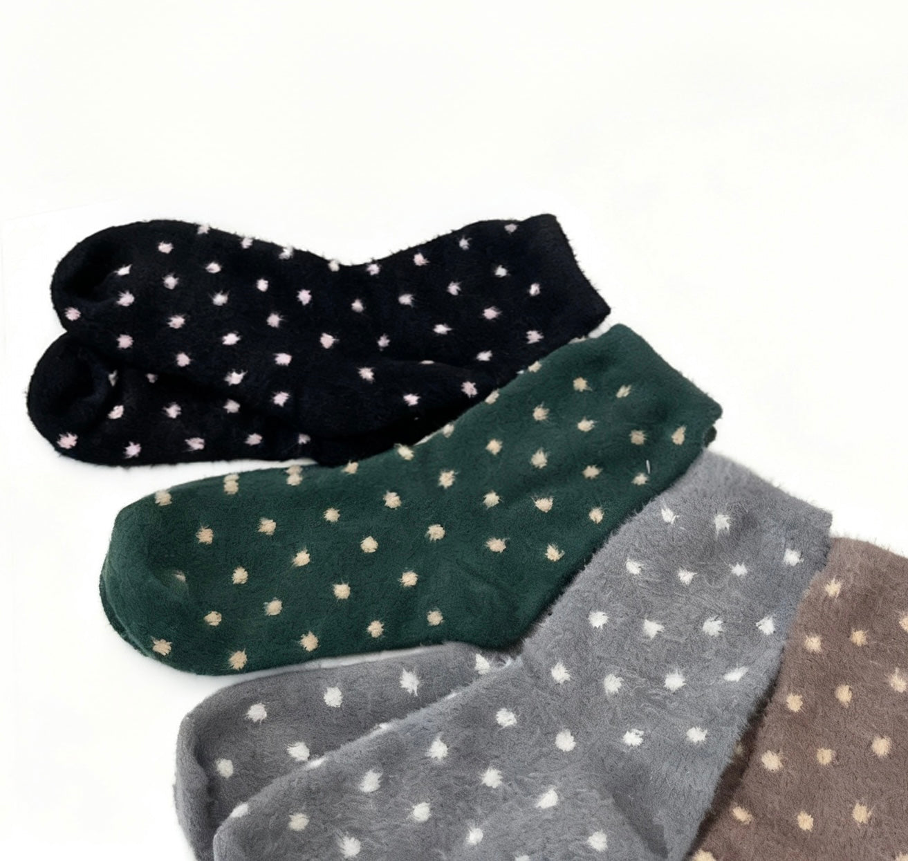Furry Warm Polka Dot Socks Acrylic Wool Chritsmas Gift 1 CTN