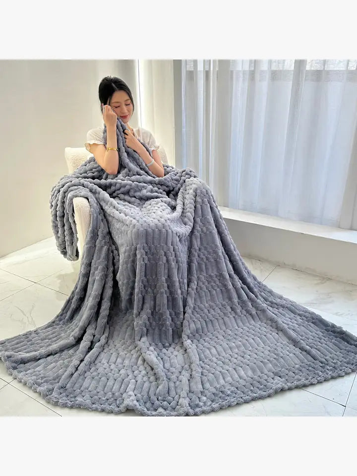 Turtle Fleece Throw – Bubble-Texture Ultra Plush Blanket for Cozy Comfort