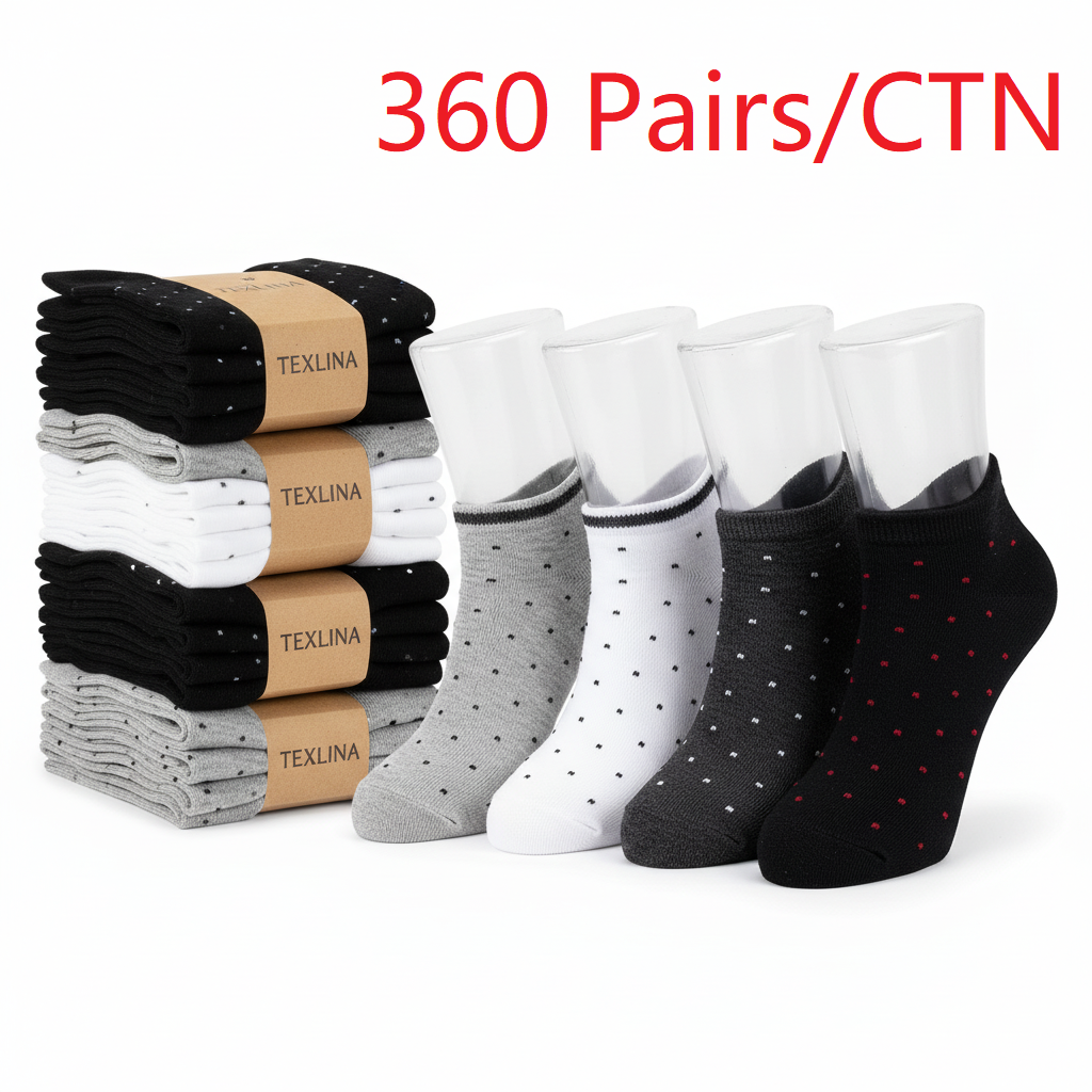 Women's Low-Cut Dot Ankle Socks Yarn Elastic Cute Dot 1CTN