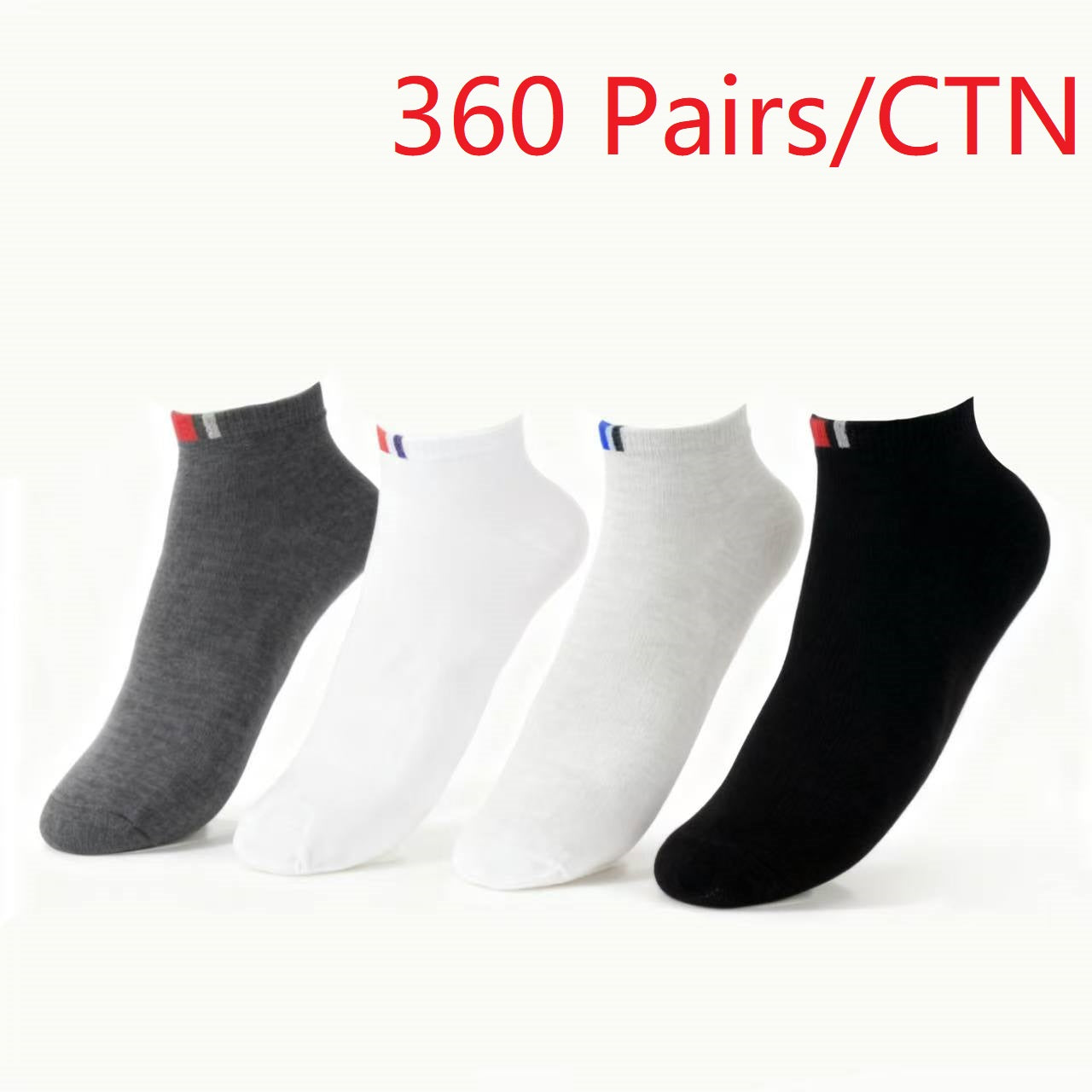 Men's Low-Cut Ankle With Striped Accent Socks 1CTN