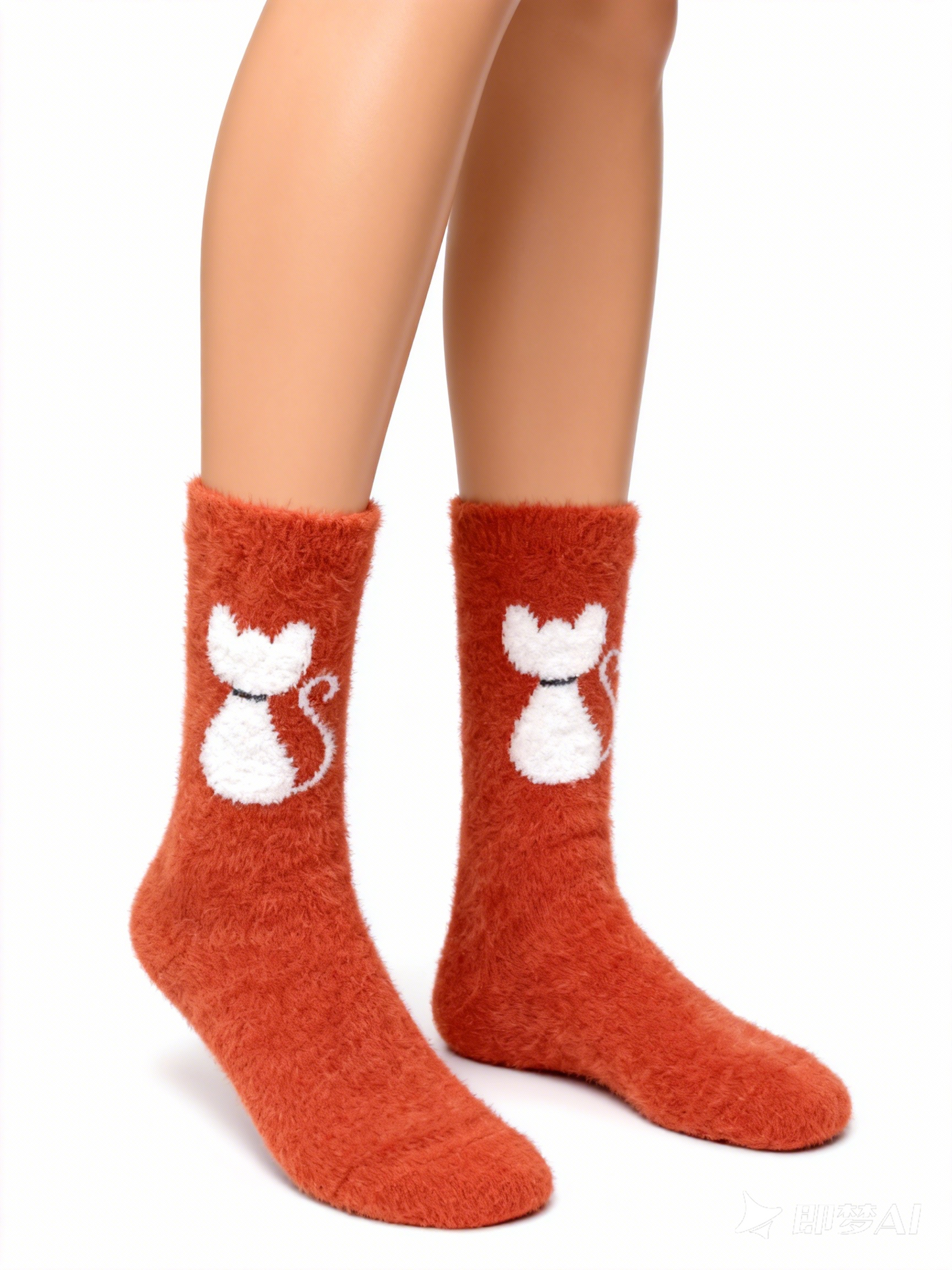 Furry Winter Warm Cat Socks Acrylic Wool Chritsmas