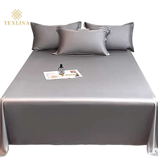 Texlina Ice Silk Bed Sheet - Grey