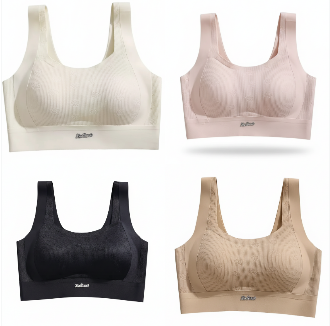Texlina Women’s Ribbed Lift Wireless Bra – FlexSupport™ Sculpt Series (12 PCs/Pack)
