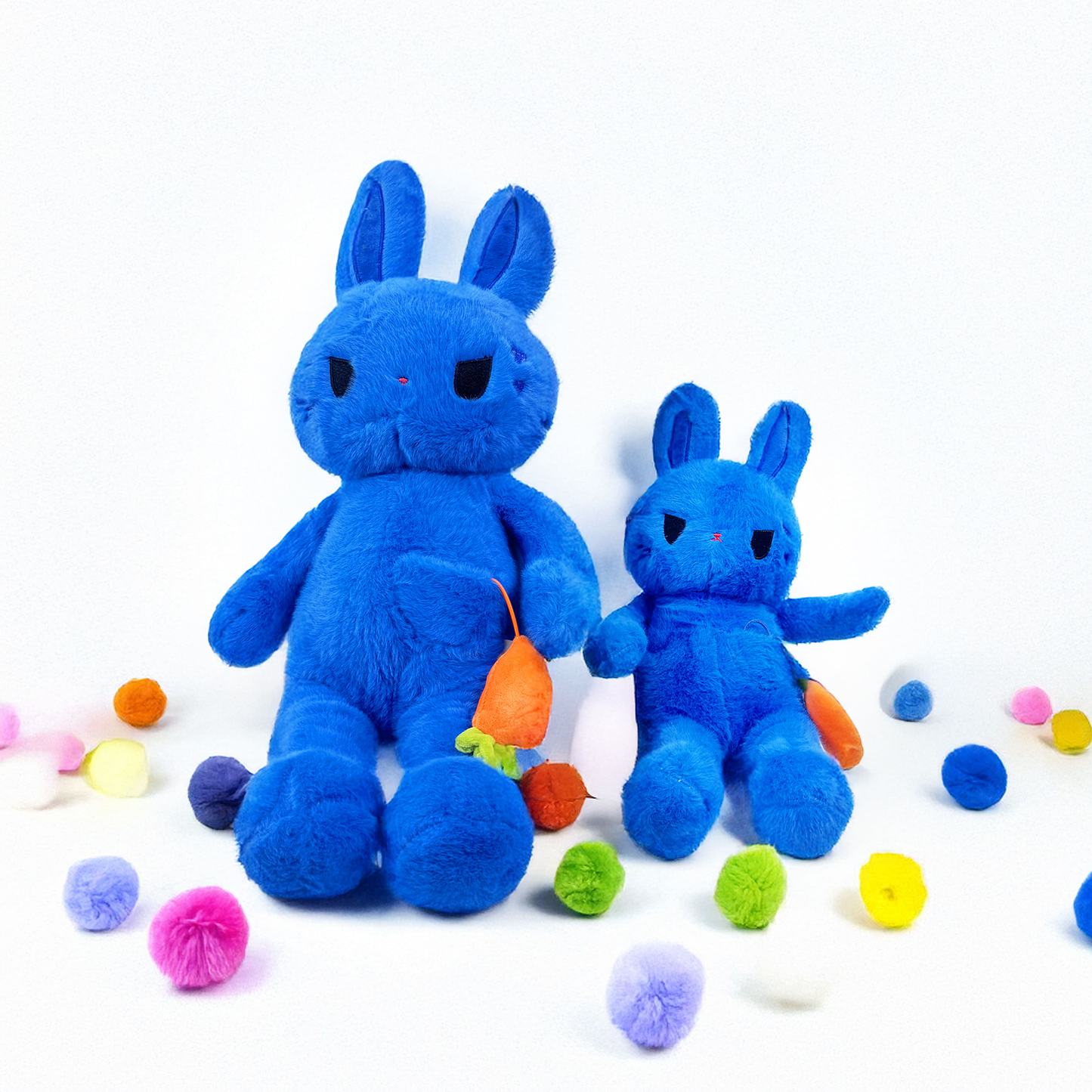 Lemonster Klein Blue Rabbit Plush Toy with Removable Carrot (15" / 38 cm & 31" / 80 cm)