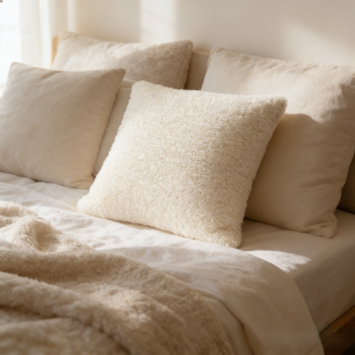 Texlina Holiday Decor Cozy Teddy Throw Pillow  18"x18"