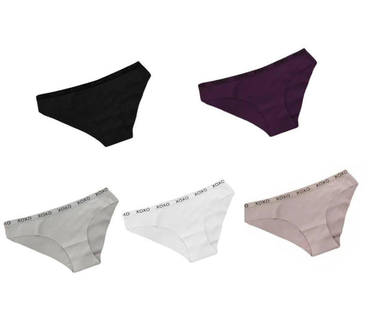 Texlina Women’s Seamless Hipster Briefs with XOXO Logo Waistband – LoveFlex™ Everyday Collection( 10 PCS/Pack)