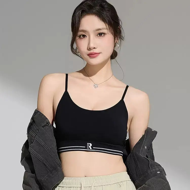 Texlina Women’s Light Sports Bra – Retro Stripe Comfort Cami Series (10 PCs/Pack)