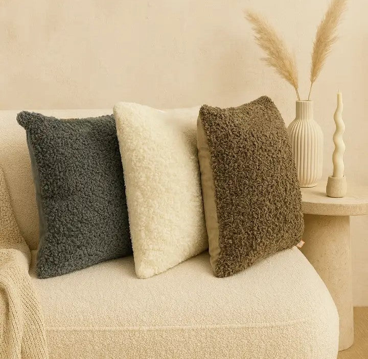 Texlina Holiday Decor Cozy Teddy Throw Pillow  18"x18"