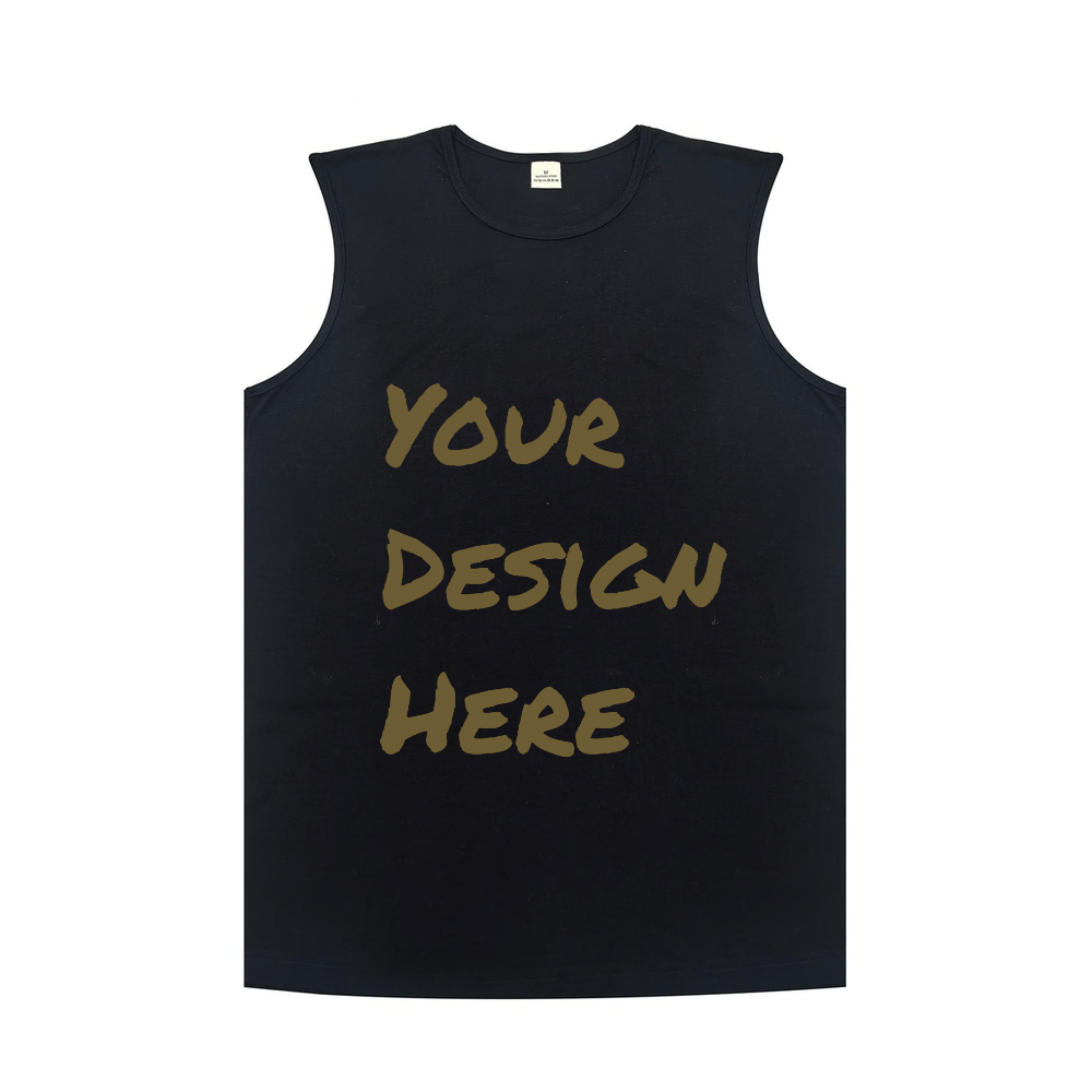 Custom Print Men’s Cotton Personalized Sleeveless Vest