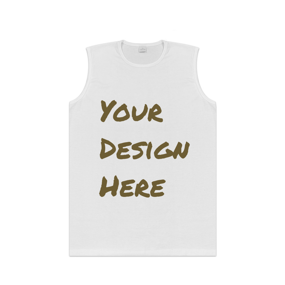 Custom Print Men’s Cotton Personalized Sleeveless Vest