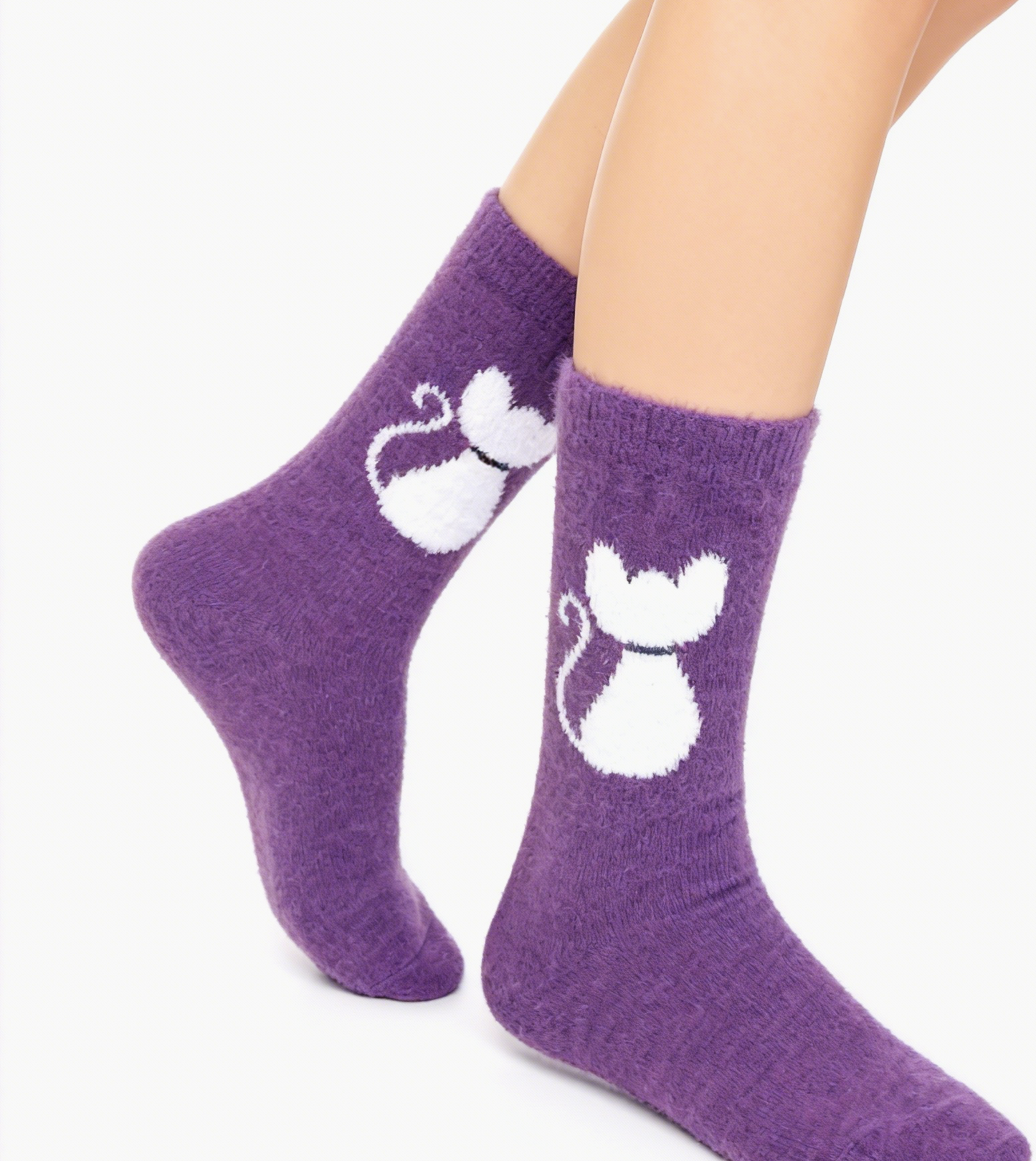 Furry Winter Warm Cat Socks Acrylic Wool Chritsmas