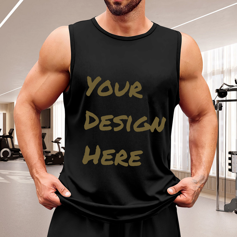 Custom Print Men’s Cotton Personalized Sleeveless Vest