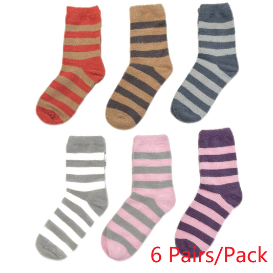 Furry Thick Thermal Socks Acrylic Wool striped