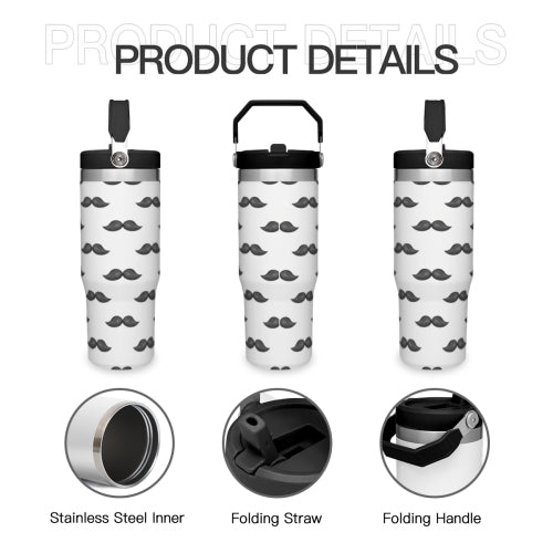Custom 30oz Stainless Steel Travel Tumbler with Handle (Car Cup)