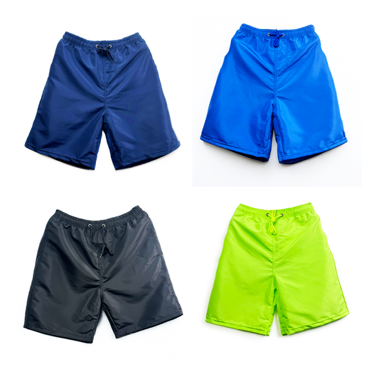 Texlina Men’s Peach Skin Solid Color Beach Shorts – ShoreEase™ Essentials Series