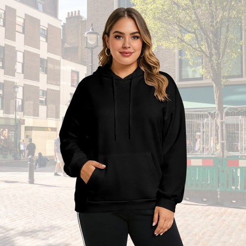 Women's Plus Size Graphic Hoodie - Custom Print, Personalized Pullover for Casual Wear